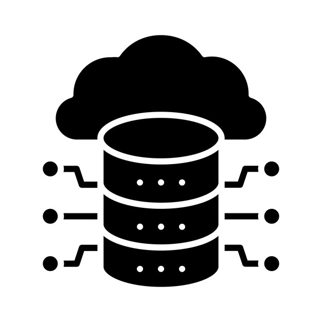 Cloud Database Vector Illustration Style