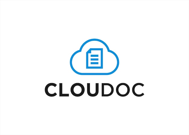 cloud document logo design vector illustration