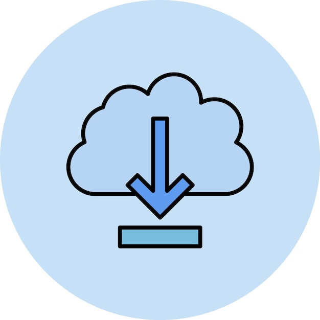 Cloud Download Flat Illustration