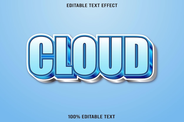cloud editable text effect 3d emboss cartoon style