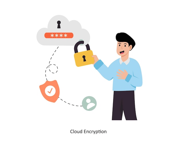 Cloud Encryption Vector illustration EPS 10 file