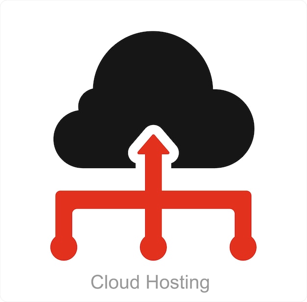 cloud hosting and server icon concept