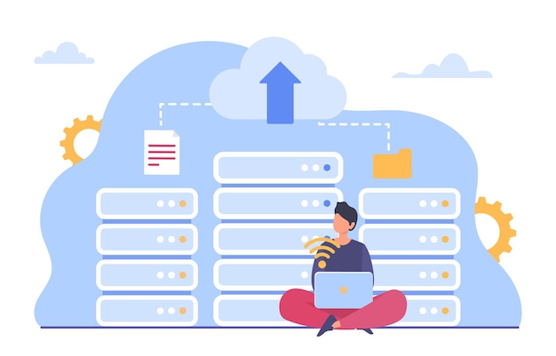 Cloud hosting vector concept