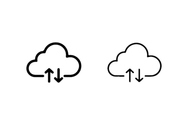 Cloud icon set vector cloud sign and symbol Black PNG Silhouette