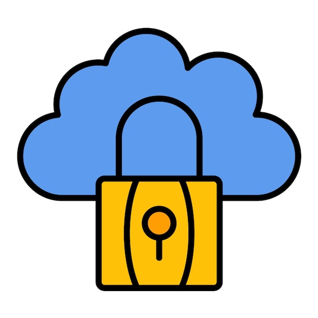 Cloud Lock Flat Illustration