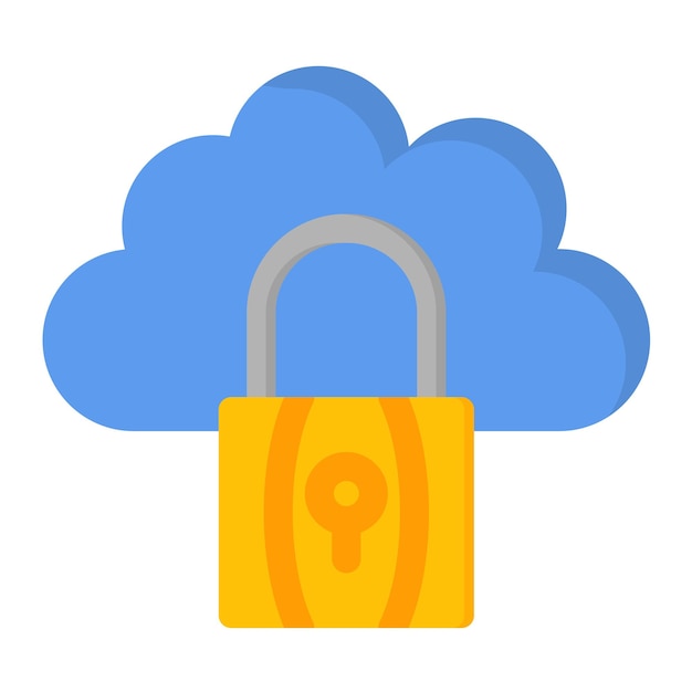 Cloud Lock Flat Illustration