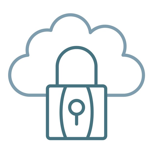 cloud lock flat illustration