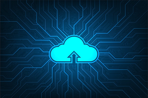 Cloud network uploading various information through digital systems.