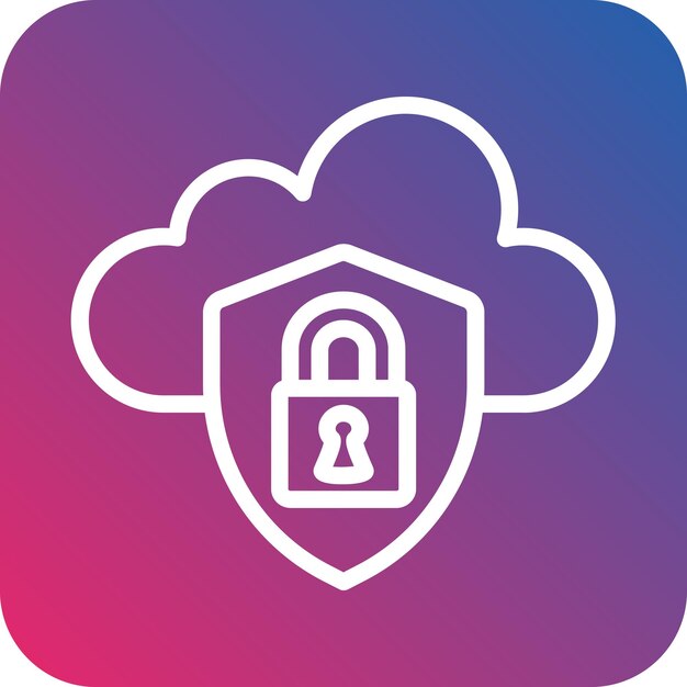 Cloud Security Icon Style