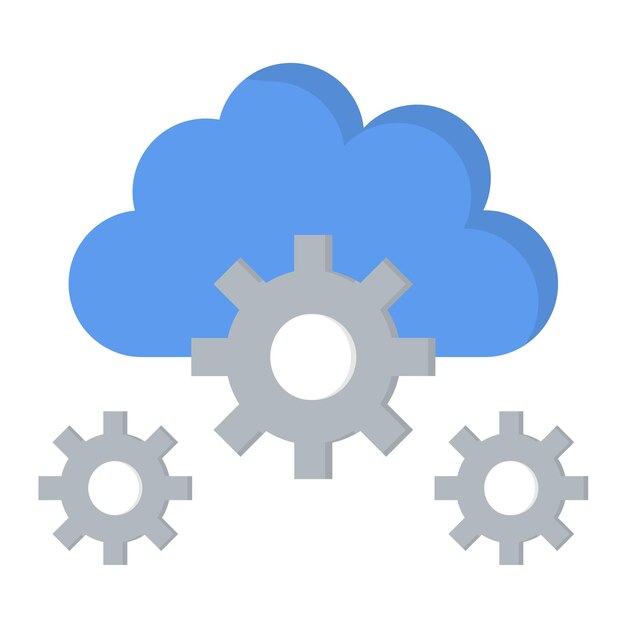 Cloud Setting Flat Illustration