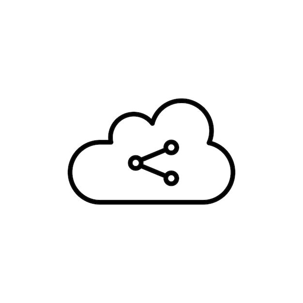 cloud share icon set data sync to cloud storage vector symbol transfer cloud computing server sign link cloud hosting icon in black filled and outlined style