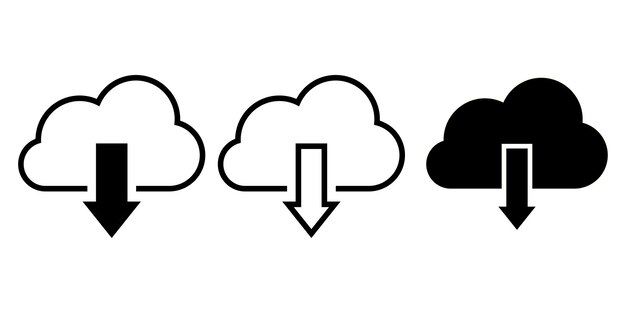 Cloud upload and download collection with flat arrow icons