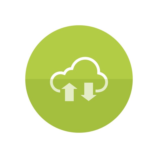cloud upload icon in flat color circle style