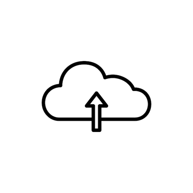 Cloud upload icon set upload file or folder to virtual cloud server vector symbol save to cloud storage sign in black filled and outlined style