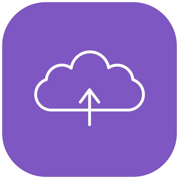 Cloud Upload Vector Illustration Style