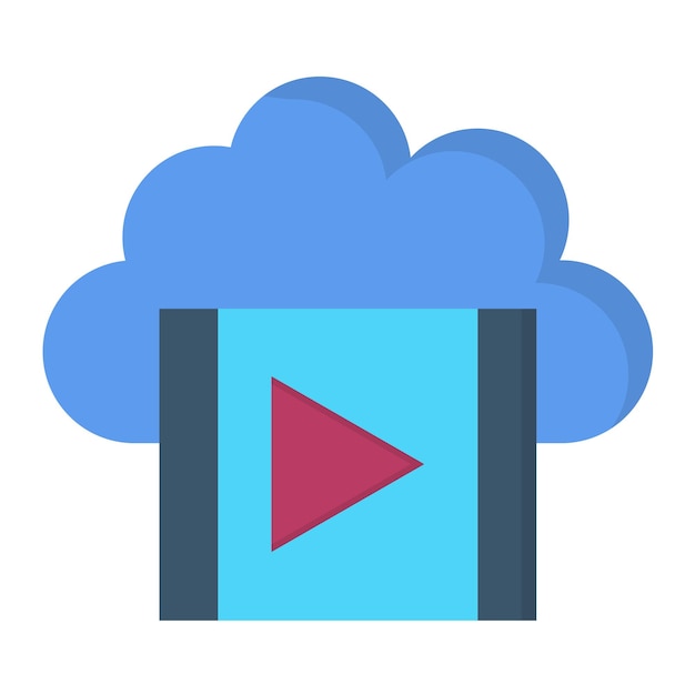 Cloud Video Flat Illustration