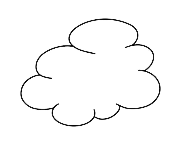 Cloud weather phenomena doodle linear cartoon coloring book