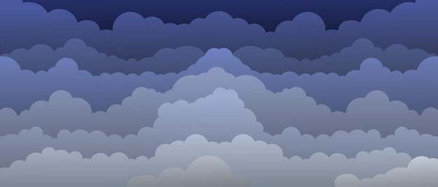 clouds in blue colors the clouds in the sky are drawn with a gradient vector illustration