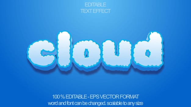 cloudy bubble text effect editable text effect