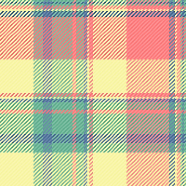 Club check plaid textile painting fabric pattern texture Official vector tartan background seamless in red and mint colors