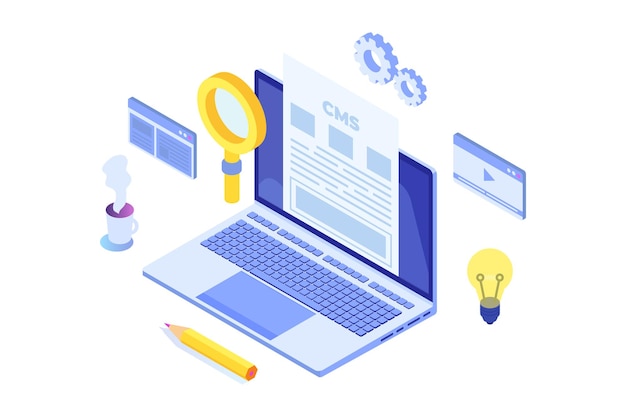 CMS Content management concept Vector illustration