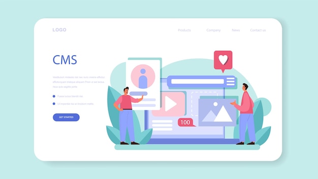 CMS introduction web banner or landing page