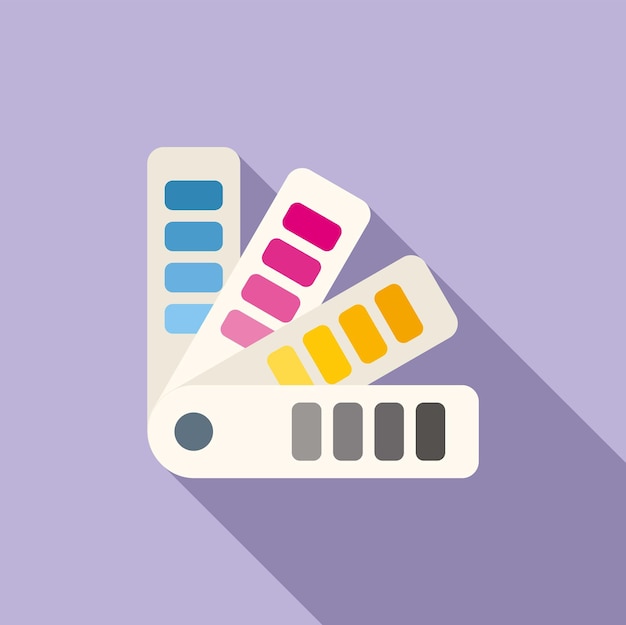 Cmyk palette icon flat vector Printer machine Service paint