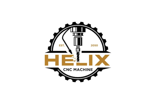 cnc lathe machine logo computer numerical control modern 3d cutting technology design manufacturing