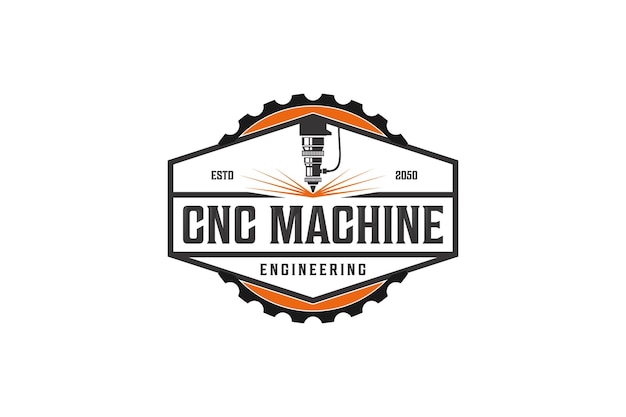 cnc lathe machine logo computer numerical control modern 3d cutting technology design manufacturing