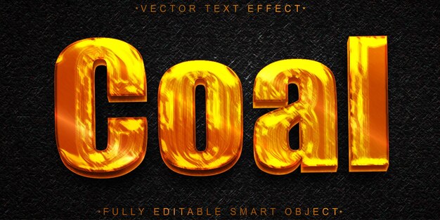 Coal Vector Fully Editable Smart Object Text Effect