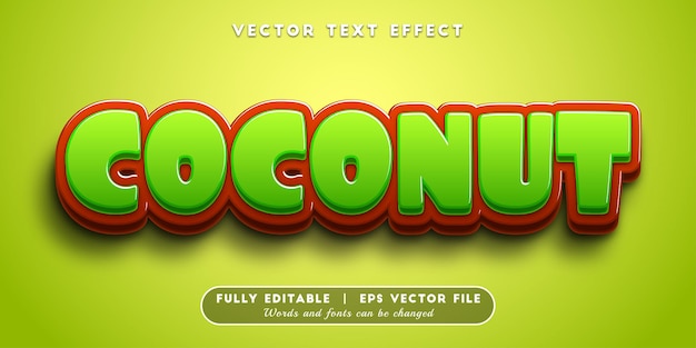 Coconut text effect with editable text style