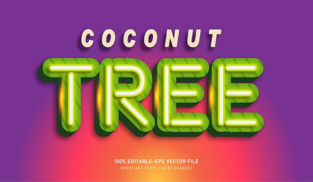 Coconut Tree Text Effect Font Template
