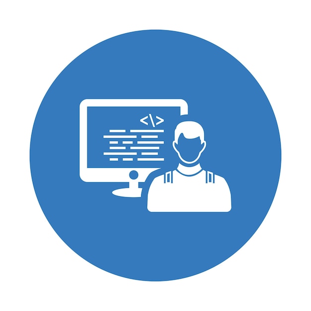 Code coding programming icon Blue color design