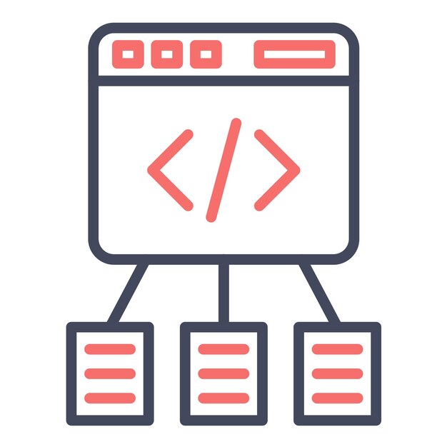 Code Framework Vector Illustration Style