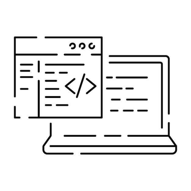 Code Icon in trendy flat style isolated Coding and Programming line icon Code symbol for your web site design logo app UI Vector illustration EPS10