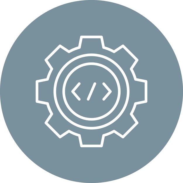 Code Settings Vector Illustration Style