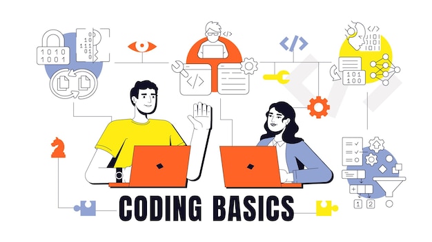 Coding basics concept illustration