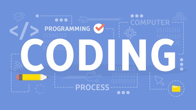 Coding concept. Idea of programming and computer