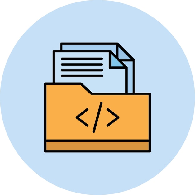 Coding Folder Flat Illustration