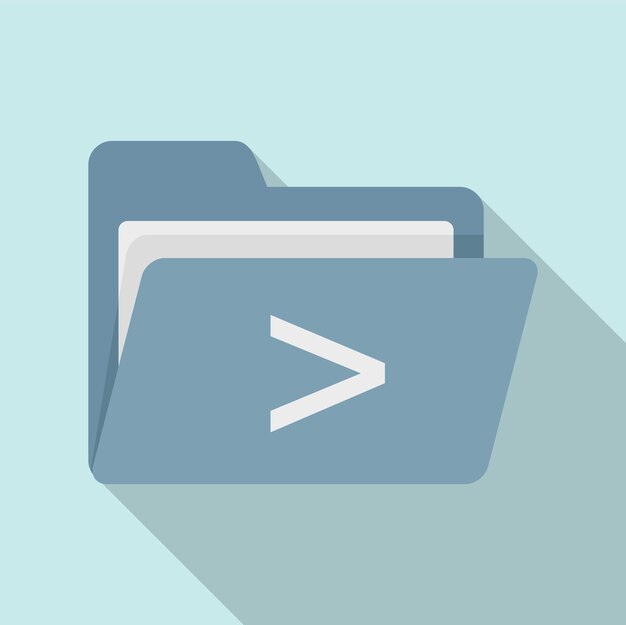 Coding folder icon flat vector Computer code file Digital document