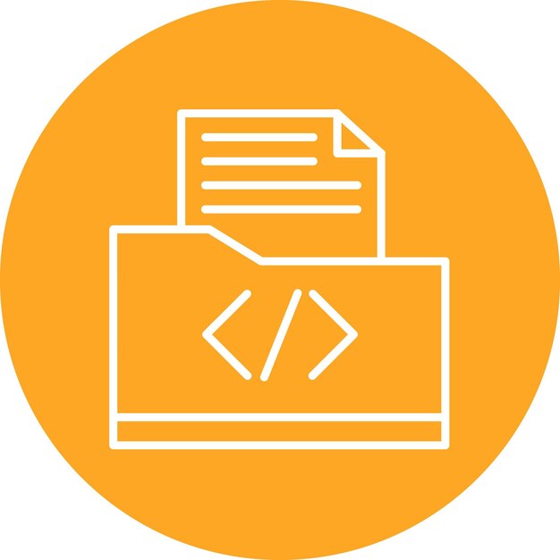 Coding Folder Vector Illustration Style
