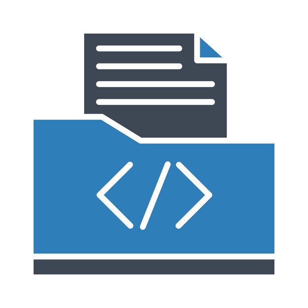 Coding Folder Vector Illustration Style