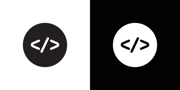Coding icon Thin line flat illustration