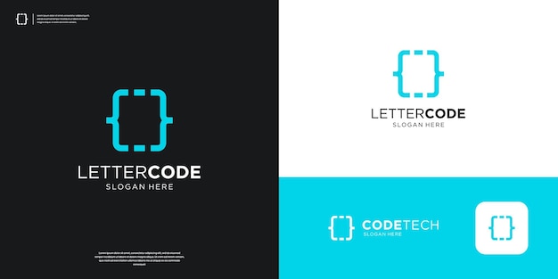 Coding tech with letter O symbol logo design