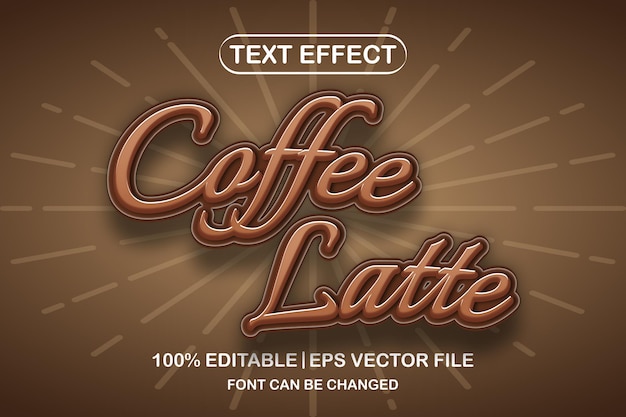 Coffee latte 3d editable text effect