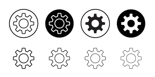 Cogwheel icon Flat art in black and white isolated