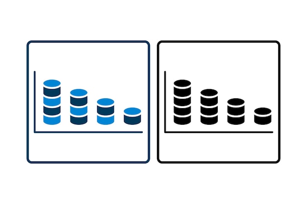 coin chart down icon Icon related to graph and seo suitable for web site app user interfaces printable etc solid icon style simple vector design editable