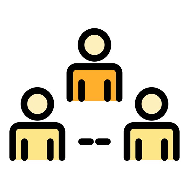Colleague scheme icon Outline Colleague scheme vector icon for web design isolated on white background color flat