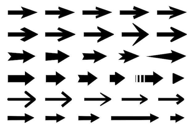 Collection different arrows head vector design