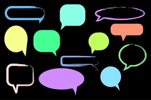 collection doodle text box funny text message shapes vector illustration eps 10 stock image